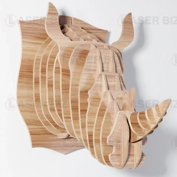 Трофей головы носорога 3d голова животного