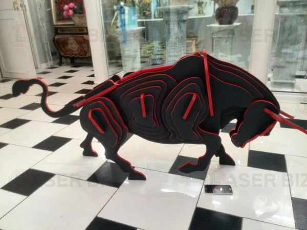 модель быка 3d пазл