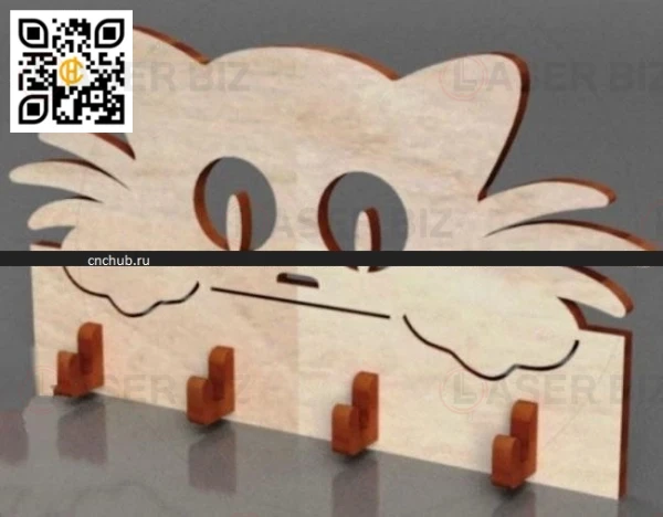 Держатель для ключей в виде котенка