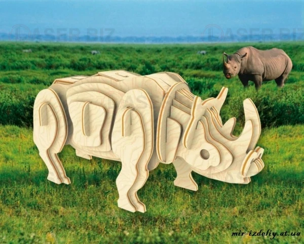 Носорог 3d пазл