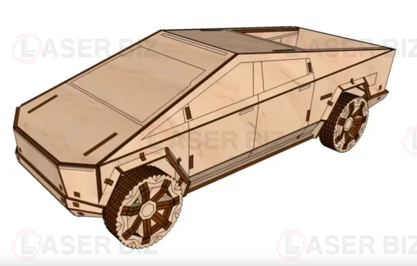 Шаблон кибергрузовика Tesla из фанеры