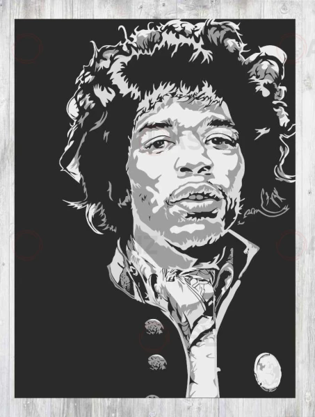 Настенное украшение с гравировкой Jimi Hendrix