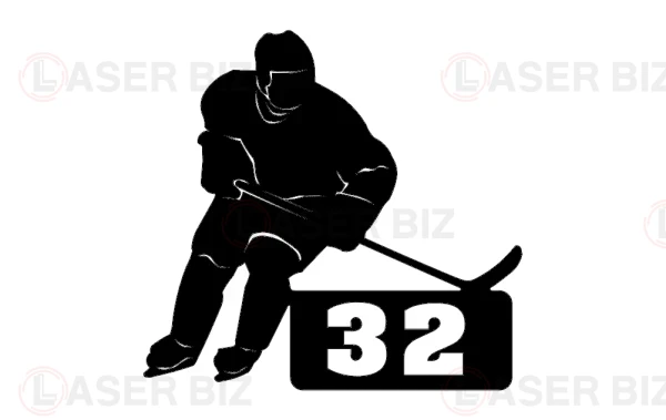Mock-up "Hockey player with a number
