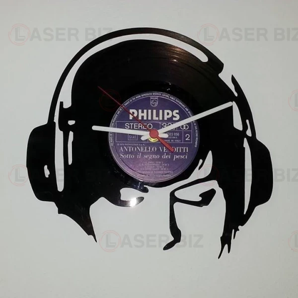 Orologio vinile cuffie